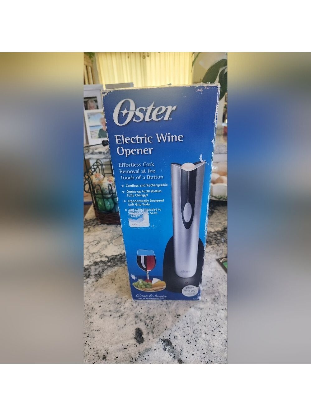 NIB Oster Inspire Cordless Electric Wine Bottle Opener
